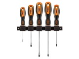 Kit 5 șurubelnițe NEO TOOLS Phillips și plat, oțel crom vanadium, m&acirc;nere ergonomice antialunecare