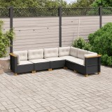 Cumpara ieftin Gossi set mobilier de gradina cu perne, 6 piese, negru, poliratan