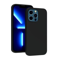 Husa silicon antisoc cu microfibra in interior Iphone 13 Pro Negru