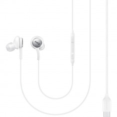Casti Audio In-Ear AKG, cu volum si telecomanda pe fir, conector Mufa USB Type-C, Alb - Samsung foto