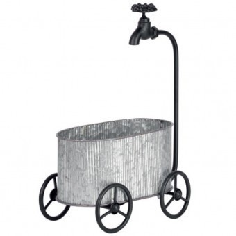 Ghiveci decorativ pentru gradina Strend Pro Mecco 5021, Carucior cu robinet, 30x16x44 cm foto