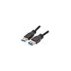 Cablu USB A mufa, USB A soclu, USB 3.0, lungime 1m, negru, LOGILINK - CU0041