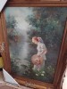 Pictura in ulei lucrare deosebita semnata &icirc;ncadrată &icirc;ntr-o ramă foarte lata in stilul Baroc, Portrete, Realism