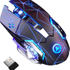 Mouse Nou pentru Gaming, E-Sports A4, 1600dpi, 6 Butoane, RGB, Star Black, Wireless NewTechnology Media