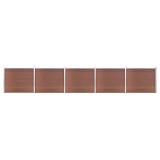 Set panouri gard, 872x146 cm, maro, WPC