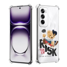 Husa antisoc pentru oppo reno12, airbag pro, clear, risk taker foto