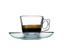 Set cesti de cafea, Pasabahce 97301, 12 piese, 6 cesti si 6 farfurioare, sticla, 80 ml