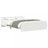 Cumpara ieftin Cadru de pat cu tablie, alb, 135x190 cm