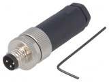 Conector M8 3-Pin Drept IP67, TE Connectivity