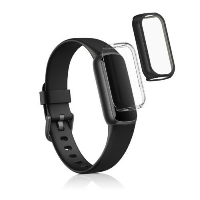 Set 2 Huse pentru Fitbit Luxe, Kwmobile, Negru/Transparent, Silicon, 55890.01 foto