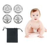 Set de 4 monede de decizie pentru parinti Butyeak, otel inoxidabil, argintiu/negru, 3 cm