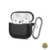 Husa Tech-Protect Silicone Hook pentru Apple AirPods 4 Neagra