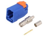 Conector FAKRA mufă mamă crimpat C-Signal Blue