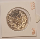 Bulgaria 500 Leva 1996, KM#223 100th Anniversary National Art Academy, argint, Europa