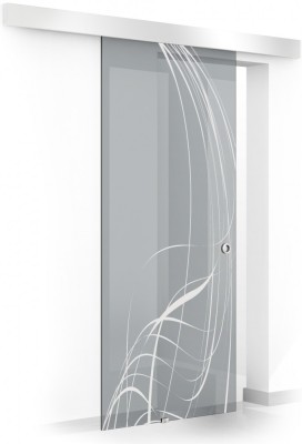 Usa culisanta Boss &amp;reg; model Lava alb, 80x215 cm, sticla gri 8 mm, glisanta in ambele directii foto