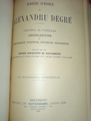 A. Degre Scrieri juridice 4 volume foto