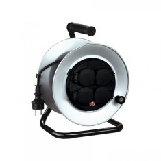 Prelungitor rola tambur, 4 prize, 250v, protectie supraincalzire, cadru metalic lungime 50 m foto