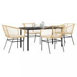Gossi set mobilier de gradina cu perne 5 piese maro sticla polirattan