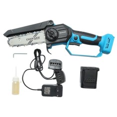Drujba electrica pentru crengi, cu acumulator 2 Ah, incarcator 21V Li-Ion, cu geanta, 18 cm GartenVIP DiyLine