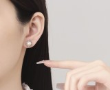 Cercei Argint 925 Pearl Flower Perla Alb Sidefata Hipoalergenici Marca atcom