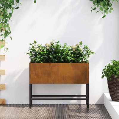 vidaXL Ghiveci ridicat pentru grădină Ruginit 60 x 26 x 45 cm 865889 foto
