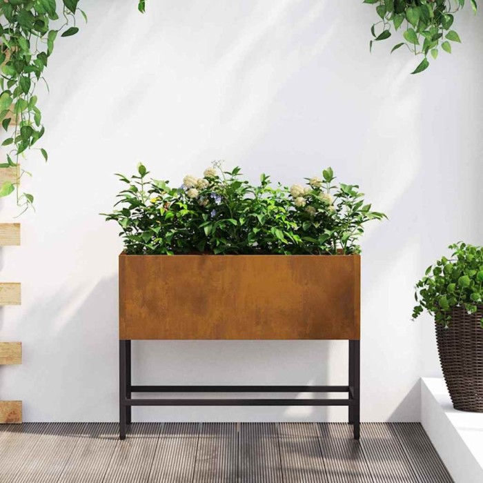 vidaXL Ghiveci ridicat pentru grădină Ruginit 60 x 26 x 45 cm 865889