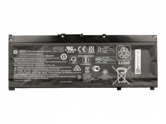 Baterie Laptop, HP, Omen 15-DC, 15T-DC, TPN-Q211, SR03XL, 11.55V, 4550mAh, 52.5Wh