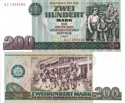 GERMANIA (DDR) 200 mark 1985 UNC!!! foto