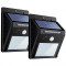 Set 2x Lampa cu 20 LED-uri cu Panou Solar si Senzor de Miscare