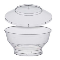 Set 6 recipiente reutilizabile cu capac din plastic pentru servire,200 ml