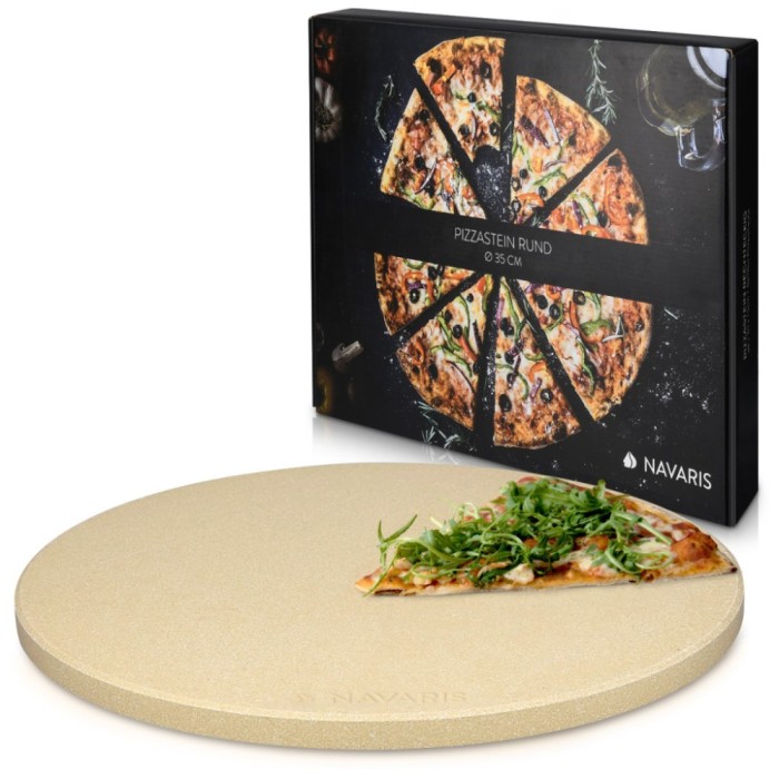 Piatra de pizza Navaris, rotunda, 35 cm, rezistenta pana la 800&deg;C, 46220.01