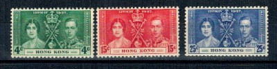Hong Kong 1937 - Coronarea, serie neuzata foto