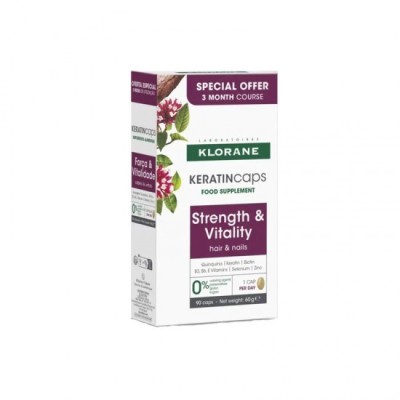 Klorane Keratin Caps Supliment alimentar &amp;icirc;mpotriva căderii părului 90 capsule. foto