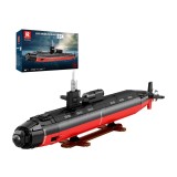 Set construcție Reobrix 33049 &ndash; Submarin nuclear clasa Los Angeles, 2988 piese, 65 cm, LED, 14+