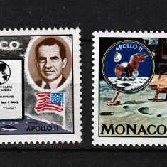 Monaco, 1970 | Aselenizare - Kennedy, Nixon - Apollo 11 - Cosmos | MNH | aph