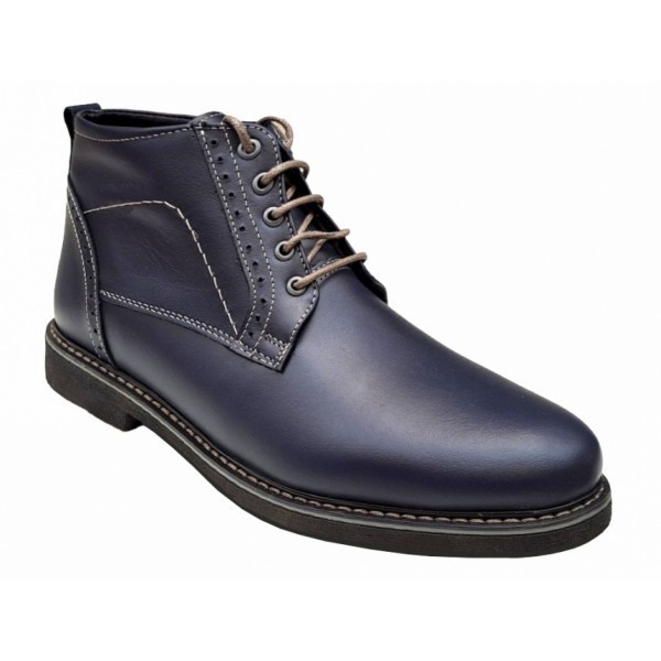 Ghete casual barbati, din piele naturala (imblanite) TOMAS, Bleumarin, GKR20BLM
