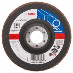 Disc de slefuire evantai BOSCH X551 pentru metal ,D 125 mm; G 80, versiunea dreapta foto