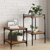 Cumpara ieftin Set 4 plăci de raft - Lemn vechi - 40x40x1.5 cm - Din lemn prelucrat