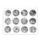 Set 12 decoratiuni paiete pentru unghii, argintii, mix