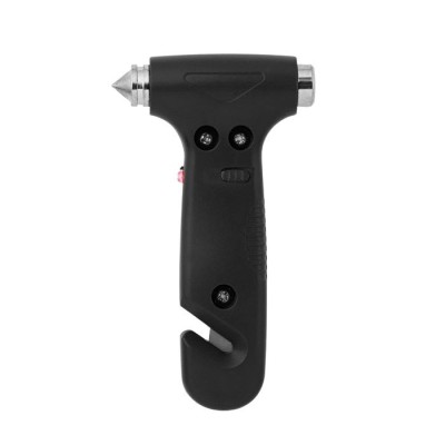 Ciocan de urgenta 3 in 1 din plastic ABS, cu taietor pentru centura de siguranta si lumina LED foto