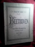 Partituri Beethoven Sonate Pian Vol. 1 - Colectia Litolff nr. 1980a, Editura Germer 1891, 192 pagini, format mare