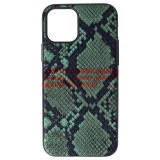 Husa iPhone 12, TPU Leather Snake, Verde - Protectie Premium, Aspect Piele Sarpe