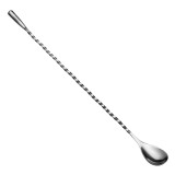 Barl&ouml;ffel Gedreht Teardrop mit Metallknauf (31 cm) - Edelstahl | F&uuml;r Cocktails &amp; Longdrinks
