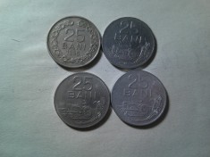 4 Monede 25 bani 1955 , 1960 , 1966 si 1982 cal. buna si f.buna foto