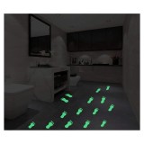 Cumpara ieftin Set 20 autocolante fluorescente de perete, model talpi, 12 x 5.5 cm, vinil, hartie, verde