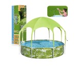 Piscina rotunda pentru copii cu parasolar, verde, 244 cm x 51 cm, Bestway 20078