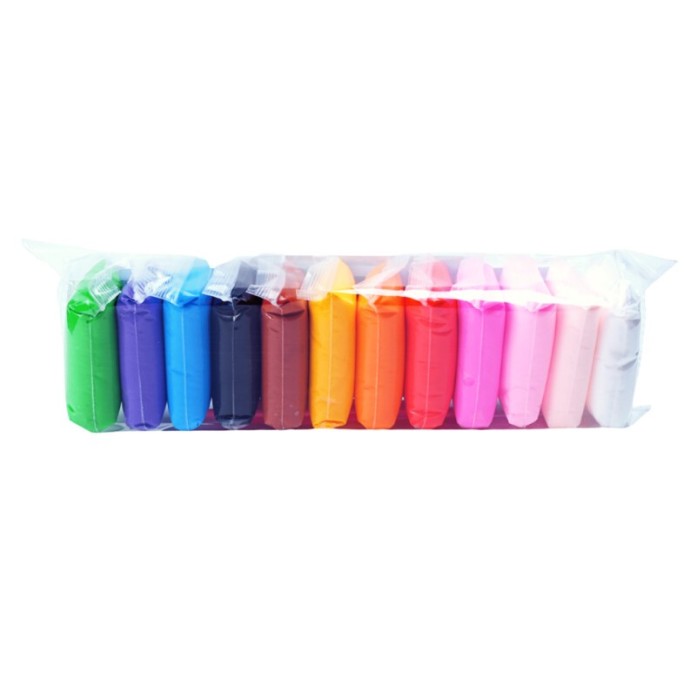 Set Plastilina Clay inteligenta, 12 Pungi, multicolor, + 3 ani