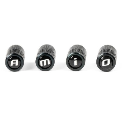 Set 4 capace valve aluminiu ,negre 4 buc foto