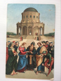 Carte postala veche vedere arta Raffaello Santi - Die Verlobung der Jungfrau, Necirculata, Printata
