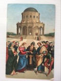 Carte postala veche vedere arta Raffaello Santi - Die Verlobung der Jungfrau